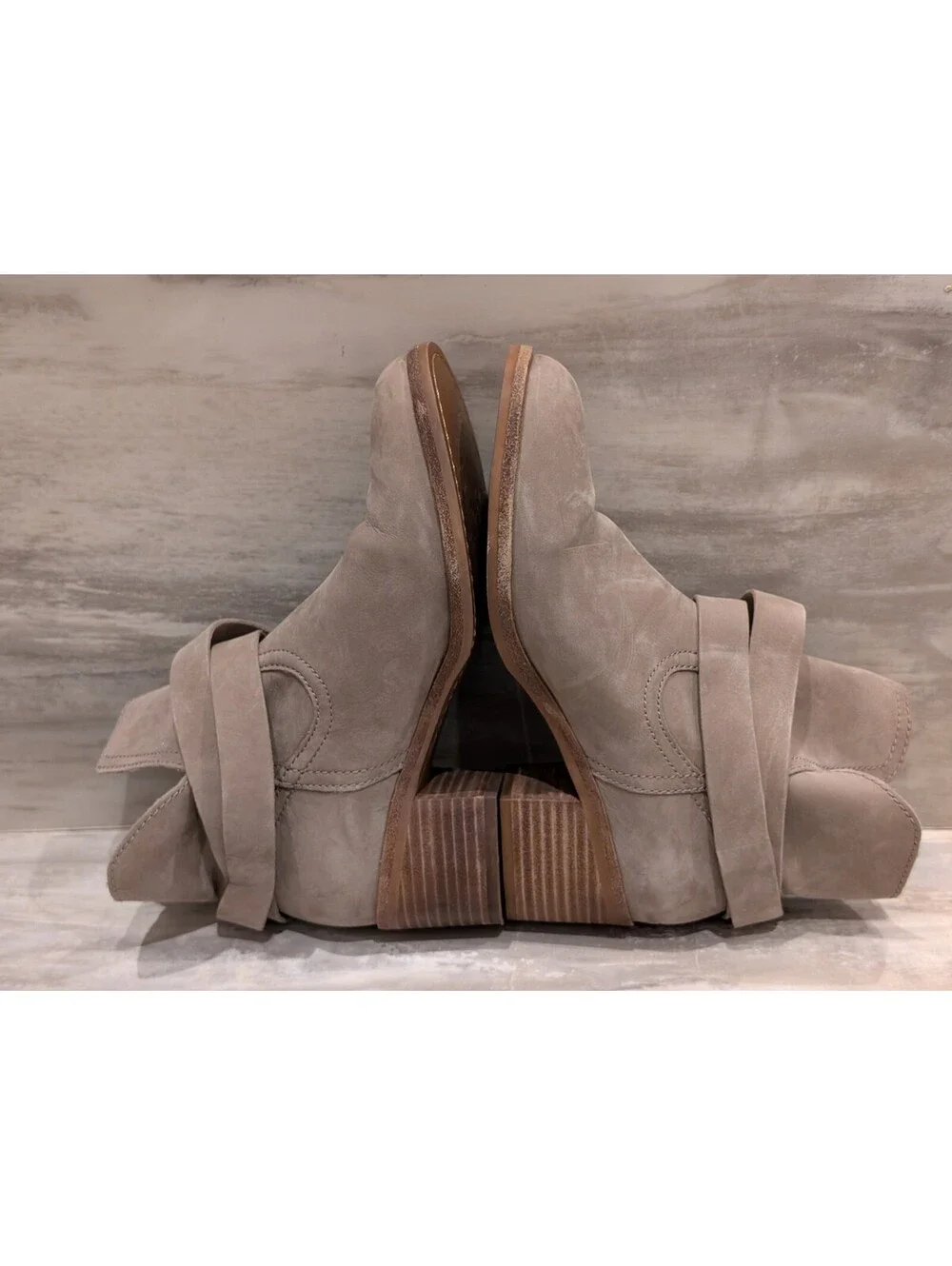 UGG Women's Suede Ankle Boots with Wrap Strap, Size 7.5